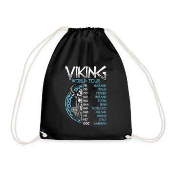 Viking World Tour Wikinger Nordische Mythologie - Turnbeutel - Schwarz - Vorne