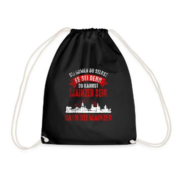 Mainz Skyline Mainzer Geschenk - Turnbeutel - Schwarz - Vorne