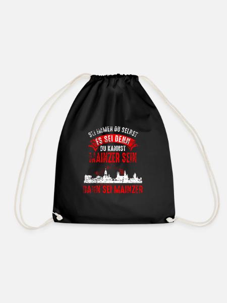 Mainz Skyline Mainzer Geschenk - Turnbeutel - Schwarz