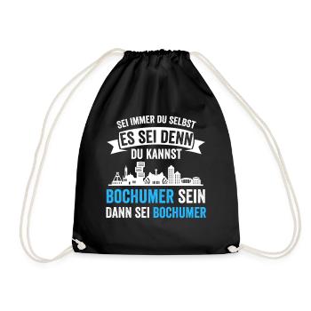 Bochum Skyline Bochumer Ruhrpott Ruhrgebiet Lustig - Turnbeutel - Schwarz - Vorne