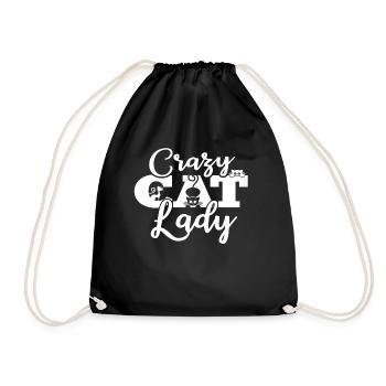 Crazy Cat Lady Frauen Katzen Katzenmama - Turnbeutel - Schwarz - Vorne