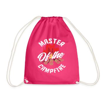 Camper Feuer Abenteur Camping Geschenk - Turnbeutel - Fuchsia - Vorne