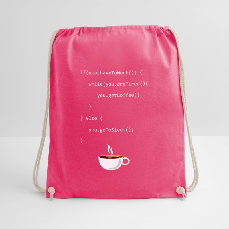 Programming Coffee Full Stack Coder Software Drawstring Bag