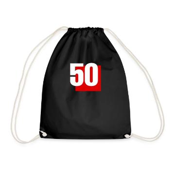 VERJAARDAG, 600 MONTHS, FIFTY, FÜNFZIG, FIFTY - Turnbeutel - Schwarz - Vorne