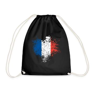 France Flag - Drawstring Bag - black - Front