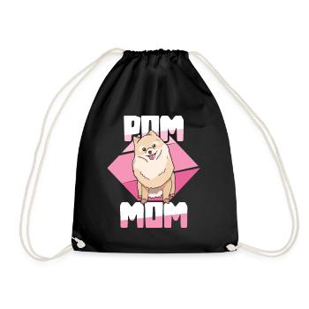 Pom Mom Pomeranian Zwergspitz Muttertag - Turnbeutel - Schwarz - Vorne