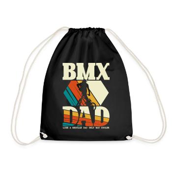 BMX Dad Bmxrad Mountain Bike Father's Day - Drawstring Bag - black - Front