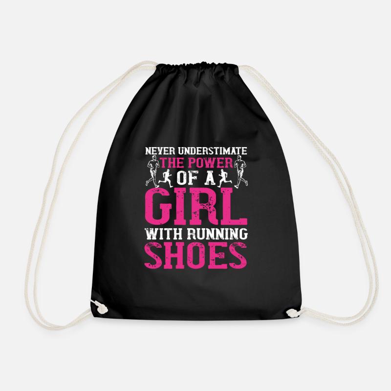 Running jogging running - Drawstring Bag - black
