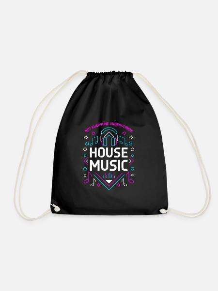 House music - Drawstring Bag - black