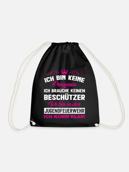 freiwillige Feuerwehr Feuerwehrfrau Mädchen Jugend - Turnbeutel - Schwarz