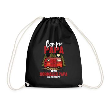 Camper Papa Viel Cooler Camping Vater Wohnwagen - Turnbeutel - Schwarz - Vorne
