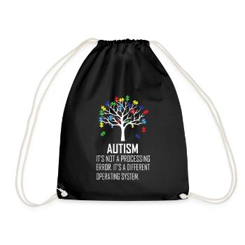 Autism Awareness saying - Drawstring Bag - black - Front