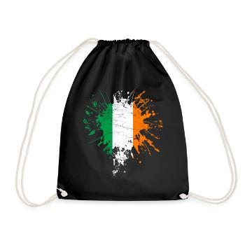 Ireland flag - Drawstring Bag - black - Front