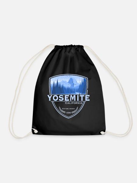 Yosemite Blue Vintage - Drawstring Bag - black
