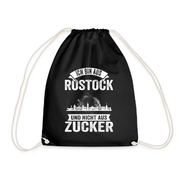 Rostock Hansestadt Küste Rostocker Moin Ostfriese - Turnbeutel - Schwarz - Vorne