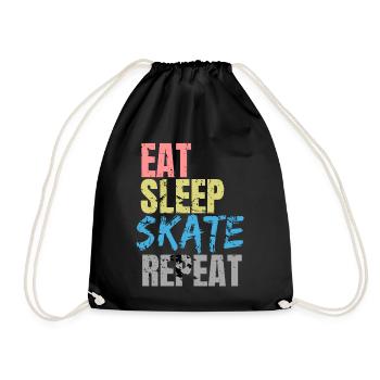 Eat Sleep Skate Repeat - Drawstring Bag - black - Front