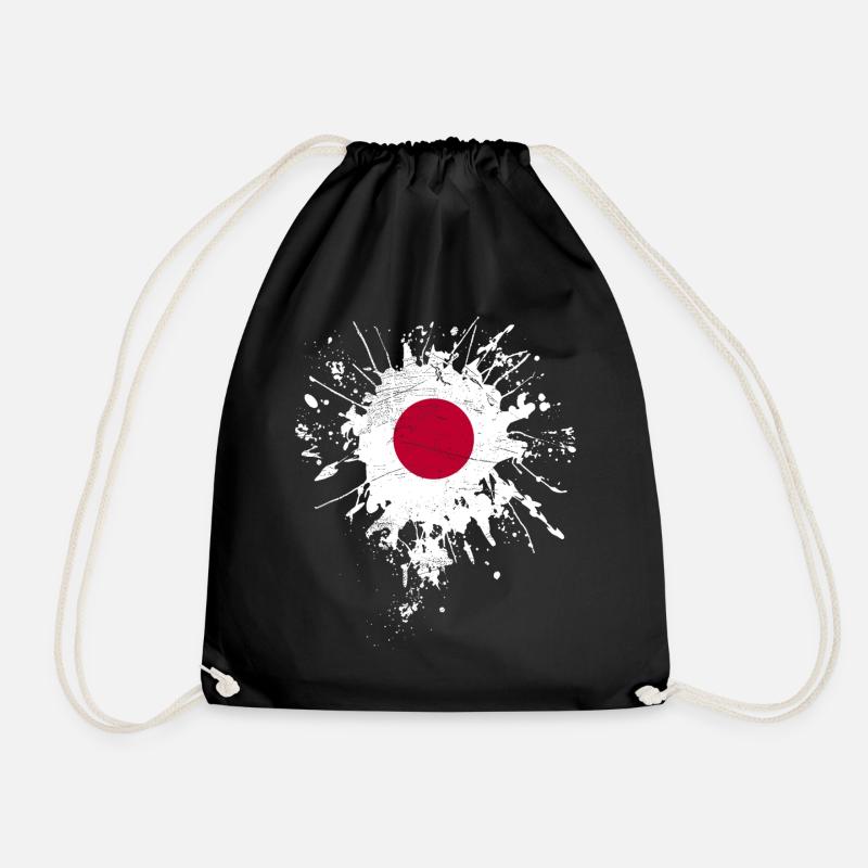 Japan Flagge - Turnbeutel - Schwarz