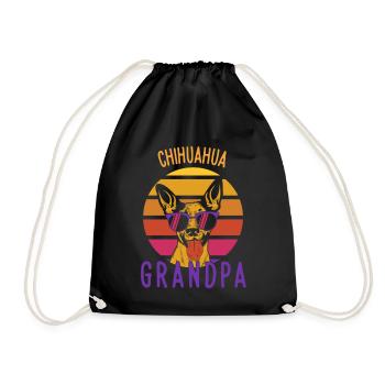 Chihuahua Grandpa - For men - Drawstring Bag - black - Front
