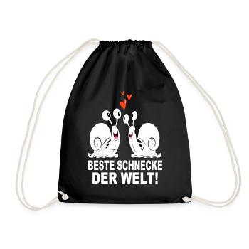 Schnecke Schneckenhaus Beste Freunde Welt Geschenk - Turnbeutel - Schwarz - Vorne