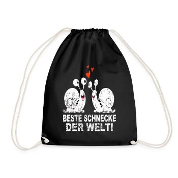 Schnecke Schneckenhaus Beste Freunde Welt Geschenk - Turnbeutel - Schwarz - Vorne