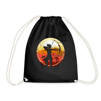 Tir à l'arc rétro - Sac de sport léger - noir - Devant
