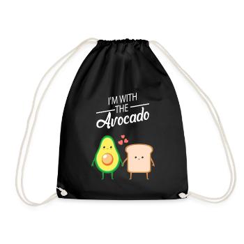 Je suis avec le couple mignon d'amant de pain grillé à l'avocat - Sac de sport léger - noir - Devant
