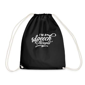 I am a speech therapist speech therapy speech therapist - Drawstring Bag - black - Front