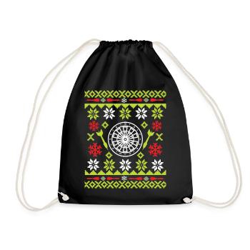 Weihnachten Ugly Dart - Turnbeutel - Schwarz - Vorne