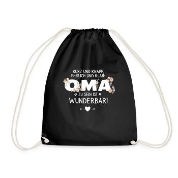 Oma zu sein ist wunderbar - Turnbeutel - Schwarz - Vorne