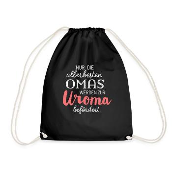 Die besten Omas werden zur Uroma befördert - Turnbeutel - Schwarz - Vorne