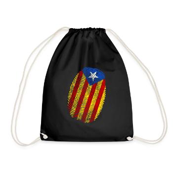 Catalonia Flag Fingerprint - Drawstring Bag - black - Front