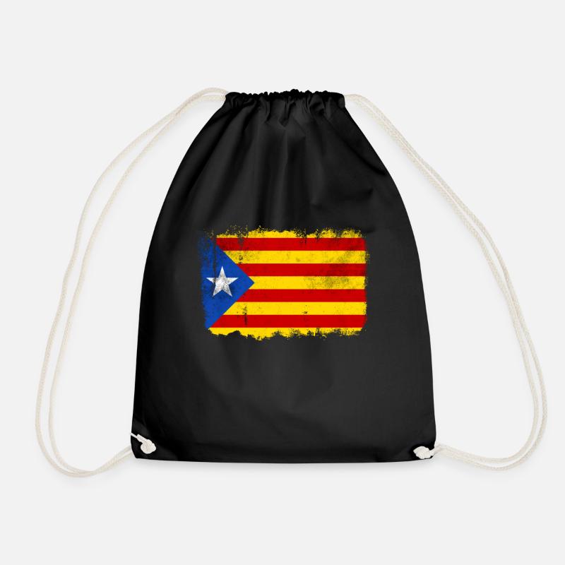 Catalonia flag - Drawstring Bag - black