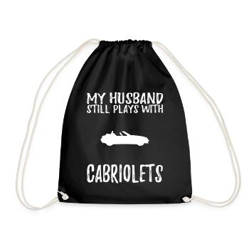 Funny cabriolet tee my husband still plays with ca - Turnbeutel - Schwarz - Vorne
