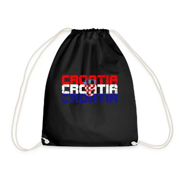 Croatia - Drawstring Bag - black - Front