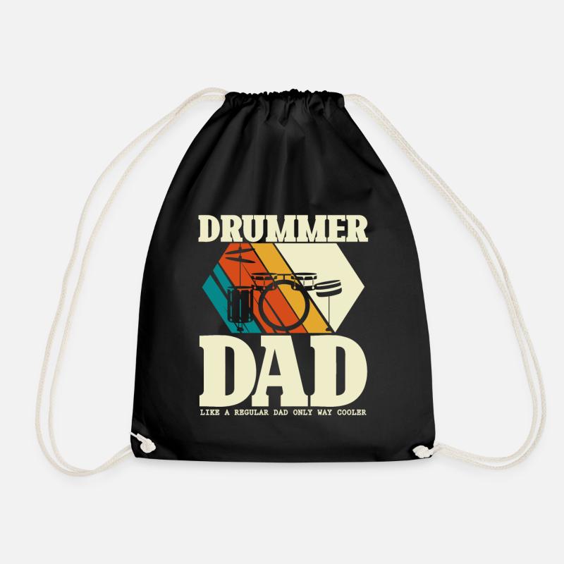 Drummer Dad - Schlagzeuger Vatertag - Turnbeutel - Schwarz