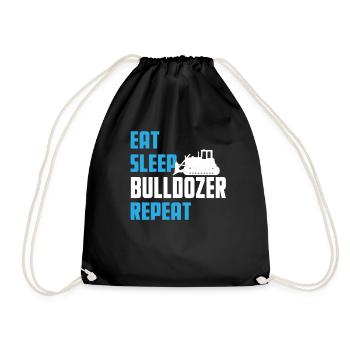 Manger. Dormir. Bulldozer. Répéter. - Sac de sport léger - noir - Devant