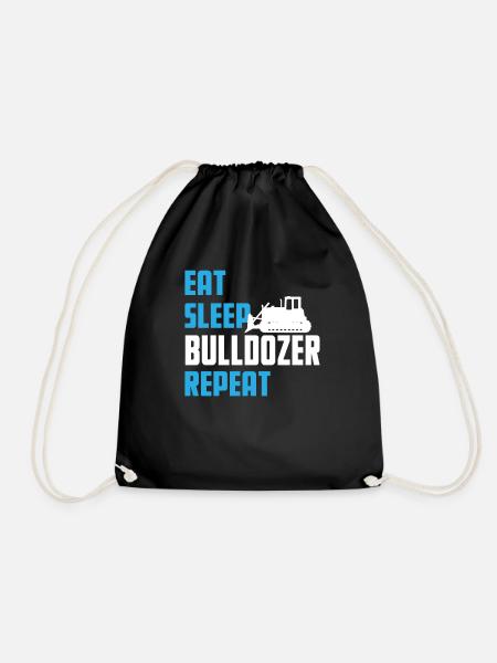 Eat. Sleep. Bulldozer. Repeat. - Turnbeutel - Schwarz