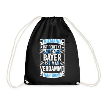 Bayer Bayern Bayerisch Bairisch Oberbayern München - Turnbeutel - Schwarz - Vorne