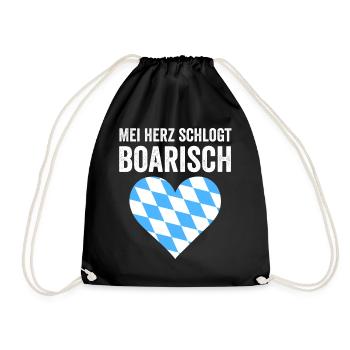 Boarisch Bayern Bayer Bayerisch Bairisch Bayrisch - Turnbeutel - Schwarz - Vorne