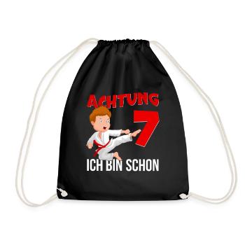 Karate zum 7. Geburtstag, 7 Jahre alt Kampfsport - Turnbeutel - Schwarz - Vorne