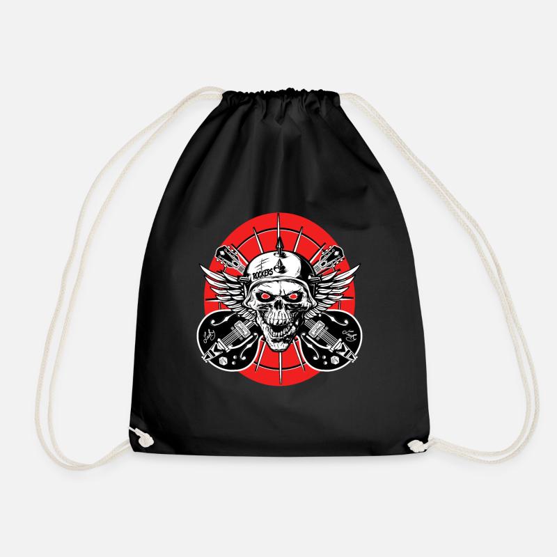 Rockabilly Guitar Rock and roll Music Rockers - Drawstring Bag - black