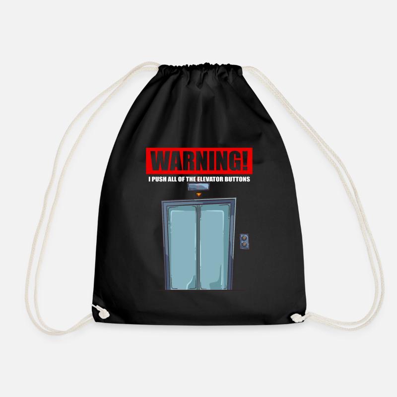 Elevator Mechanic Technician Escalator - Drawstring Bag - black
