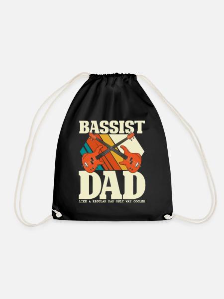 Bassist Dad - Bassgitarre Papa Vatertag - Turnbeutel - Schwarz