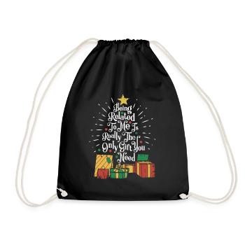 Christmas family family member gift - Drawstring Bag - black - Front