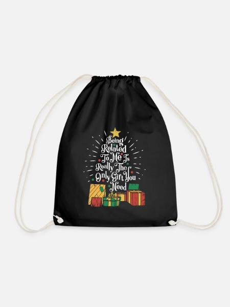 Weihnachten Familie Familienmitglied Geschenk - Turnbeutel - Schwarz