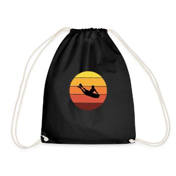 Cadeau de sport nautique Vintage Retro Sunset Bodyboarding - Sac de sport léger - noir - Devant