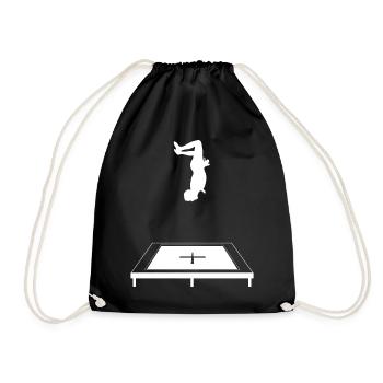 Trampoline Jump Jump Outdoor Indoor Gift - Drawstring Bag - black - Front