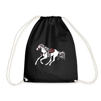 Cheval occidental équitation western cowboy cheval galop - Sac de sport léger - noir - Devant