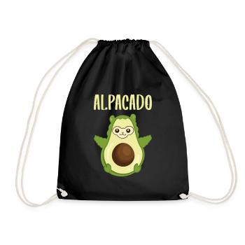 Alpacado Avocado Alpaca Mix - Drawstring Bag - black - Front