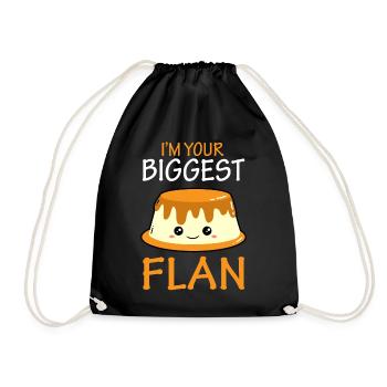 I'm your biggest flan - Dessert Torte - Turnbeutel - Schwarz - Vorne